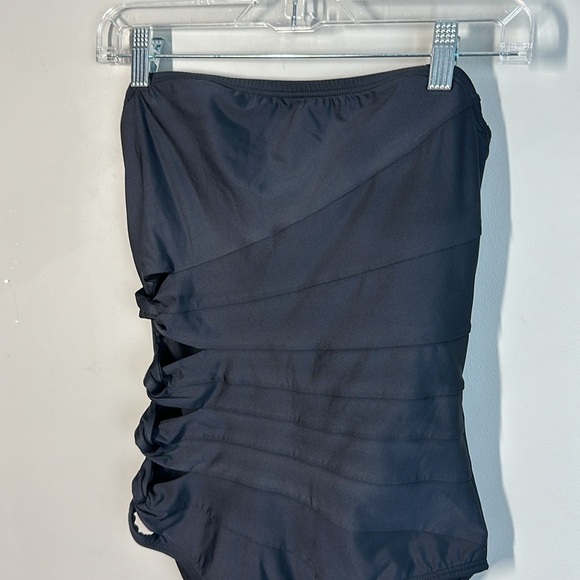 Carmen Marc Valvo One Piece Black Cutout Swimsuit Size 10 - Picture 5 of 13